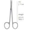 240-1Iris Gum Scissors 11,5cm straight