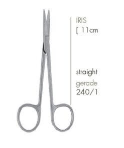240-1Iris Gum Scissors 11,5cm straight